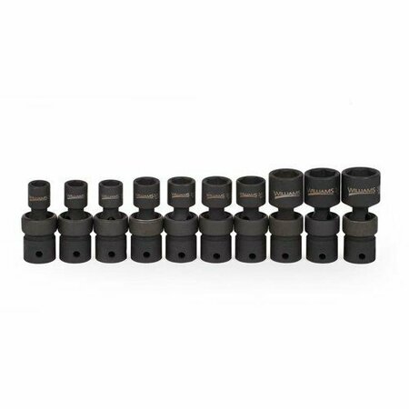 WILLIAMS Socket Set, 10 Pieces, 3/8 Inch Dr, Universal, 3/8 Inch Size JHW36910